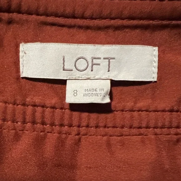 Loft Women’s Suede Burnt Orange Skirt with Hidden Side Zipper Size 8 - Picture 3 of 5